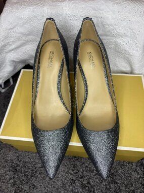 Michael Kors Alina Flex Pump Glitter Heels Woman Size 7 New with Box